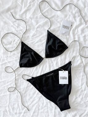 NWT • SOLID & STRIPED 2pc Bikini Set